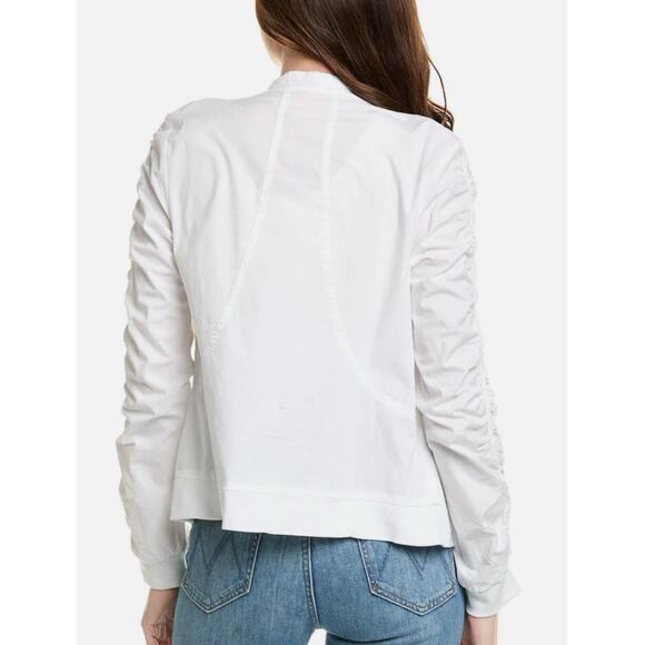 XCVI Wearables Orrick bomber jacket Cotton mesh white sz Large Summer Bohemian - Picture 6 of 10